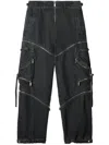 Off-white Zip Denim Cargo Pants In Grey