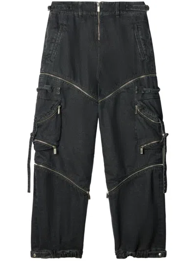 OFF-WHITE ZIP DENIM CARGO PANTS