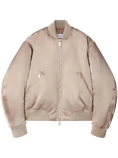 Off-white Zip-detail Bomber Jacket In Neutrals