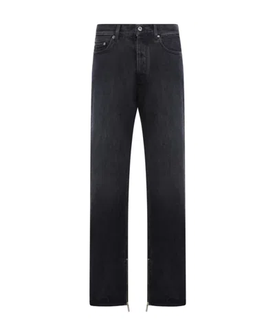 OFF-WHITE OFF-WHITE LOGO PATCH STRAIGHT LEG JEANS