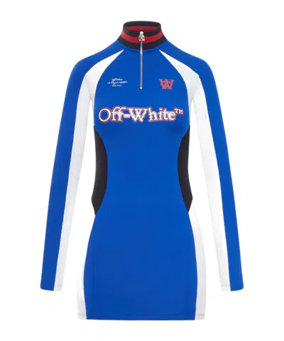 Off-white Zip Detailed Long-sleeved Dress In Multi