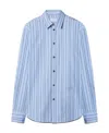 Off-white Gestreiftes Hemd Mit Reissverschlussdetail In Blue