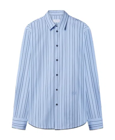 OFF-WHITE OFF-WHITE STRIPED CURVED HEM SHIRT