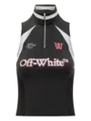 Off-white Sleeveless Top Featuring Contrast Panels In Black