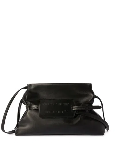 Off-white Zip-tie Label Clutch Bag In Black