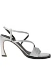 Off-white Zip Tie Loop Sandals In Silver