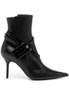 Off-white 110mm Zip Tie Leather Ankle Boots In Black