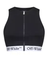 Off-white Logoband Zipped Rowing Top In Black