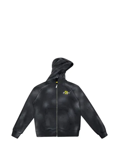 Off-white Kids' Zip-up Hoodie In Black