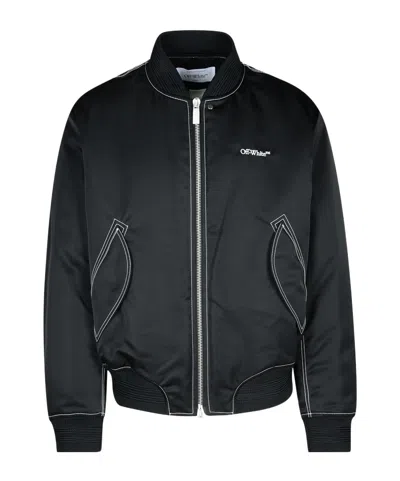 OFF-WHITE OFF-WHITE ZIP-UP LONG-SLEEVED BOMBER JACKET