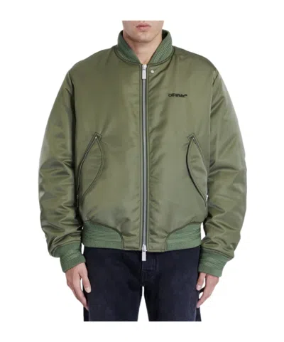 OFF-WHITE OFF-WHITE ZIP-UP LONG-SLEEVED BOMBER JACKET