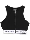 Off-white Logoband Zipped Rowing Top In Black