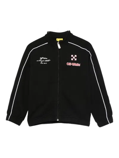 Off-white Kids' Zip-up Sweatshirt In Black