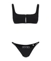 Off-white Zipped Logo-print Bikini In Black