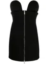 Off-white Bodycon Ablohland Mini Dress With Front Zip In 黑色