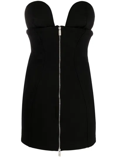 OFF-WHITE ZIPPED STRAPLESS MINIDRESS