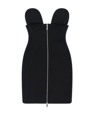 OFF-WHITE ZIPPED STRAPLESS MINIDRESS