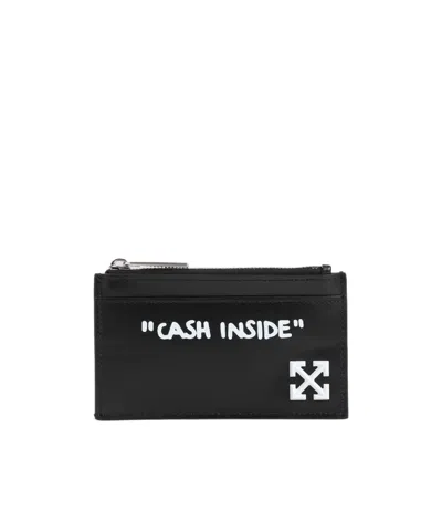 Off-white Zipper Card Bag In Black