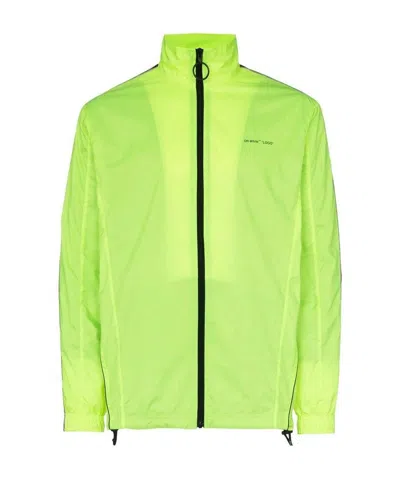 Off-white Zipper Casual Jacket In Green