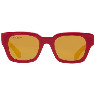 Off-white Zurich Amber Square Unisex Sunglasses Oeri018 2576 51 In Red