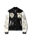 Off-white Logic Varsity Jacket In Black