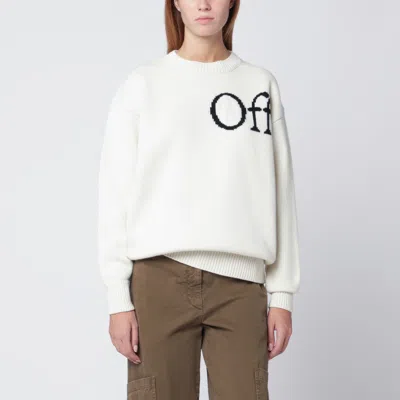 Off-white Off White™白色毛衣，带有徽标intarsia