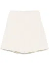Off-white Relaxed-fit Cotton Bermudas With Textured Surface