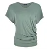 Off>grid Women's Bergen Sea Green Bamboo V Neck Asymmetric T-shirt In Green