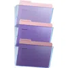 Officemate Blue Glacier Wall File, 3/box - 15" Height X 13" Width X 4.1" Depth - Stackable - Transparent Blue -