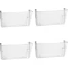 Officemate Mountable Wall File - 7" Height X 13" Width X 4.1" Depth - Clear - Plastic - 4 / Carton In Transparent