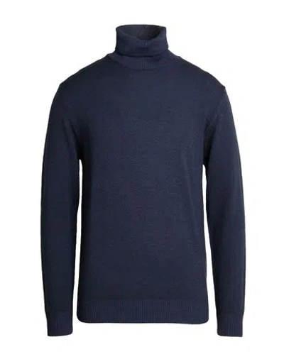 Officina 36 Man Turtleneck Blue Size S Merino Wool