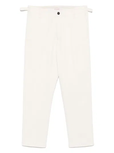 Officina 36 Ecru Cotton Trousers