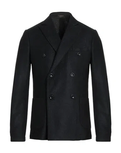 Officina 36 Man Blazer Black Size 38 Polyester, Virgin Wool, Acrylic