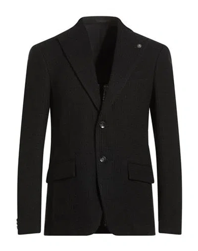 Officina 36 Man Blazer Black Size 40 Virgin Wool, Polyester, Cotton