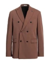 Officina 36 Man Blazer Brown Size 42 Polyester, Viscose, Elastane