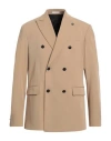 Officina 36 Man Blazer Camel Size 42 Polyester, Viscose, Elastane In Beige