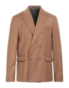 Officina 36 Man Blazer Camel Size 42 Polyester, Viscose, Elastane In Beige