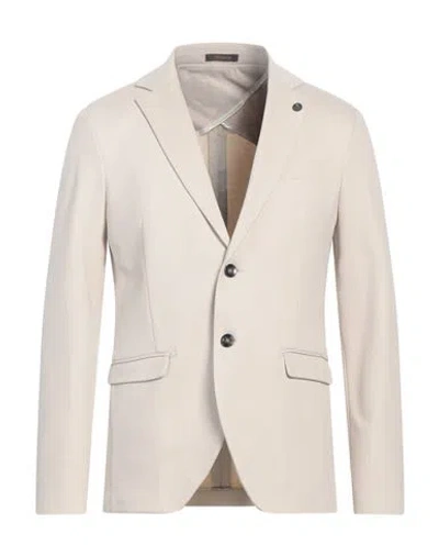 Officina 36 Man Blazer Cream Size 40 Viscose, Polyamide, Elastane In White