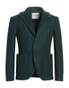 Officina 36 Man Blazer Dark Green Size 36 Polyester, Virgin Wool, Acrylic In Green