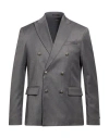 Officina 36 Man Blazer Grey Size 40 Polyester, Viscose, Elastane In Gray
