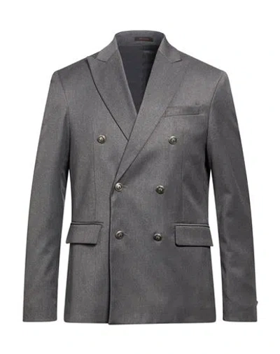 Officina 36 Man Blazer Grey Size 40 Polyester, Viscose, Elastane In Gray