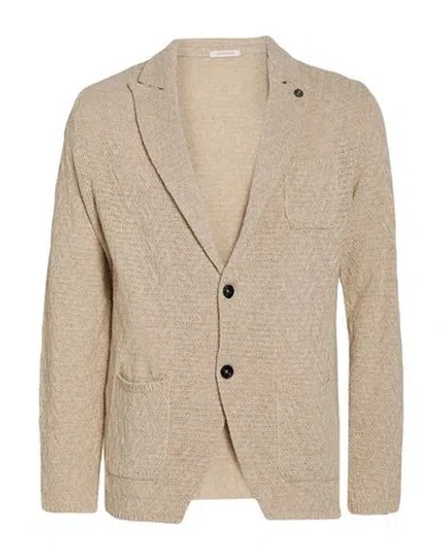 Officina 36 Man Blazer Ivory Size Xl Cotton, Acrylic In Brown