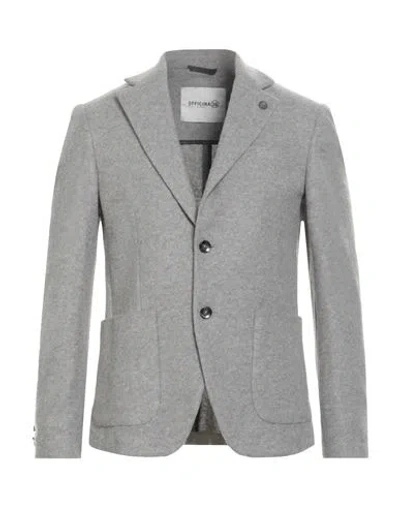 Officina 36 Man Blazer Light Grey Size 36 Polyester, Virgin Wool, Acrylic In Grey