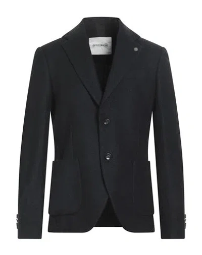 Officina 36 Man Blazer Midnight Blue Size 42 Polyester, Virgin Wool, Acrylic In Blue