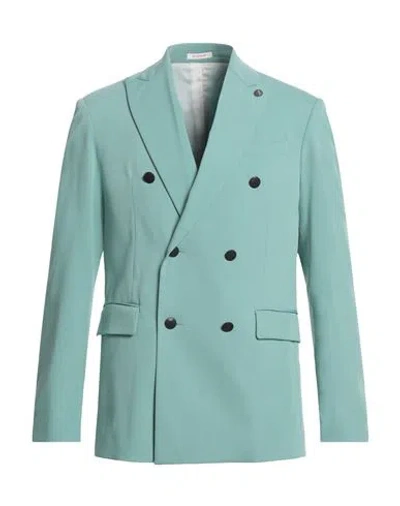 Officina 36 Man Blazer Sage Green Size 40 Polyester, Viscose, Elastane In Sage Green