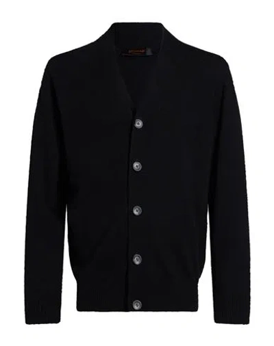Officina 36 Man Cardigan Black Size Xxl Wool, Polyamide
