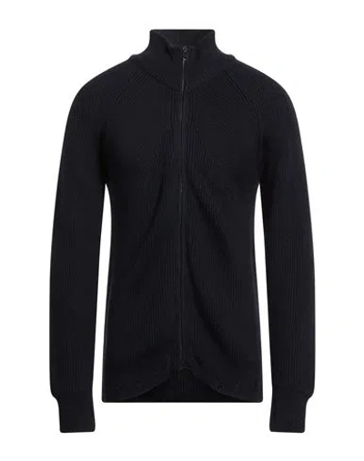 Officina 36 Man Cardigan Midnight Blue Size Xl Acrylic, Merino Wool In Black