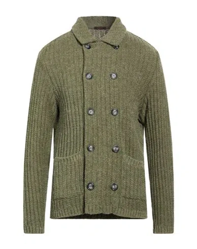 Officina 36 Man Cardigan Military Green Size Xl Acrylic, Wool, Alpaca Wool
