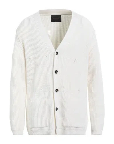 Officina 36 Man Cardigan White Size Xl Virgin Wool, Acrylic