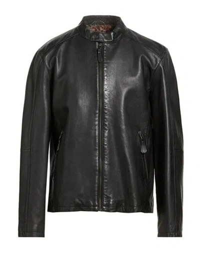 Officina 36 Man Jacket Black Size Xl Leather